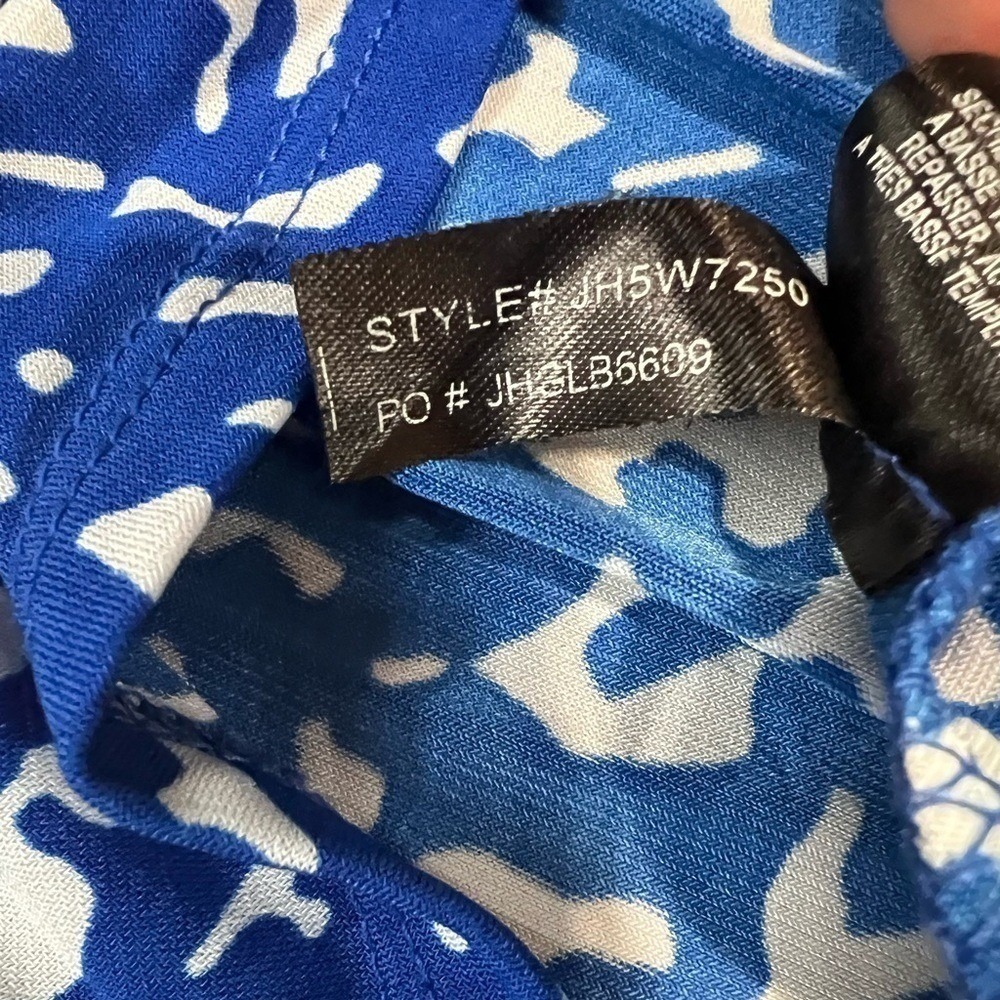 Jessica Howard Blue and White Faux Wrap Dress Size 20W - Picture 9 of 9